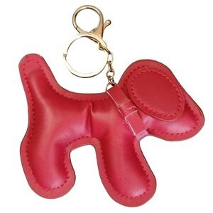 Puppy Puffer Keychain Dog Keyring Christmas Red Alligator clip Easy On/Off NEW